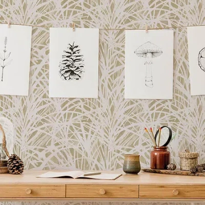 Tempaper Grassroots Peel & Stick Wallpaper In Sand