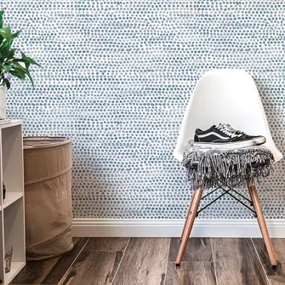 Tempaper Moire Peel & Stick Wallpaper In Blue