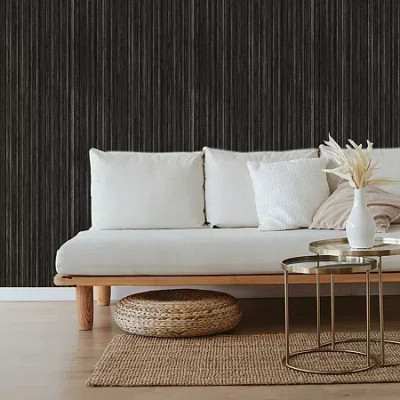 Tempaper Grasscloth Peel & Stick Wallpaper In Black