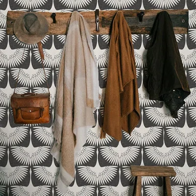 Tempaper Feather Flock Peel & Stick Wallpaper In Gray