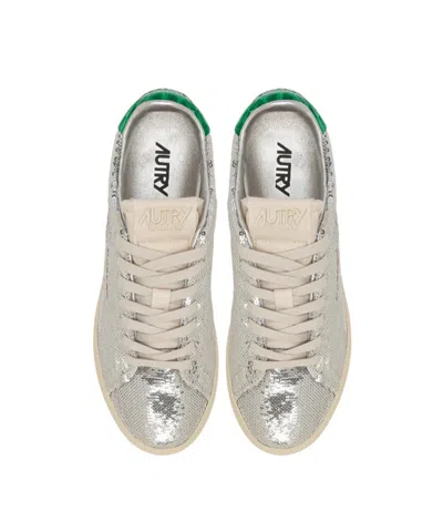 Autry Casual Low Top Sneakers With Rubber Sole In Silver