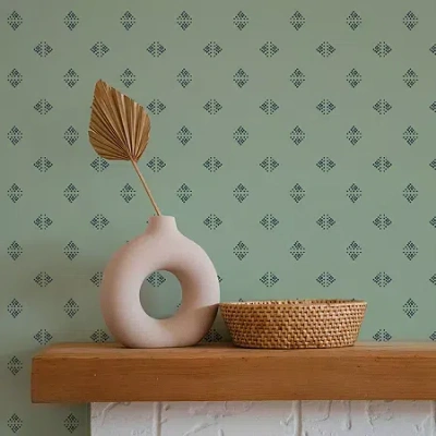 Tempaper Gem Geo Peel & Stick Wallpaper In Green
