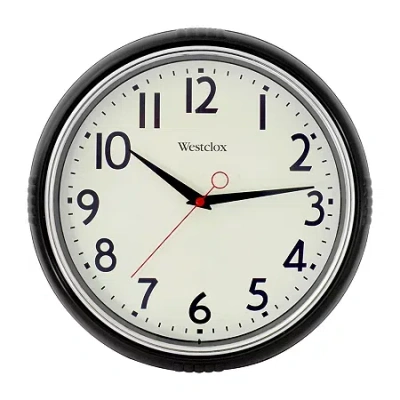 Westclox 12â Black Retro Wall Clock In Black