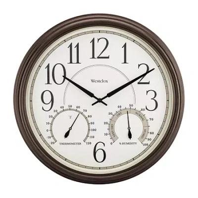 Westclox 20" Indoor/outdoor Wall Clock In Brown