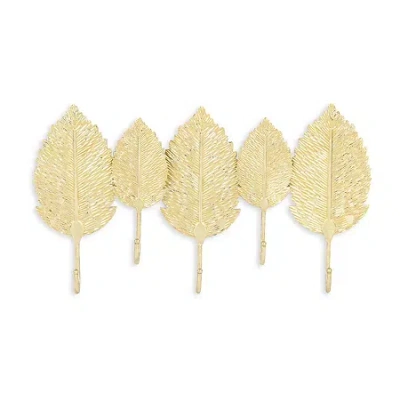 Cheungs Maidmore Grove Golden Leaf Coat Wall Hook In Yellow