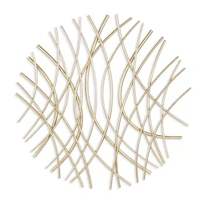 Cheungs Eleni Small Abstract Metal Wall Art In Yellow