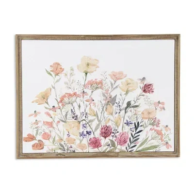 Cheungs Lyulia Wall Flower Framed Canvas Art In Pink