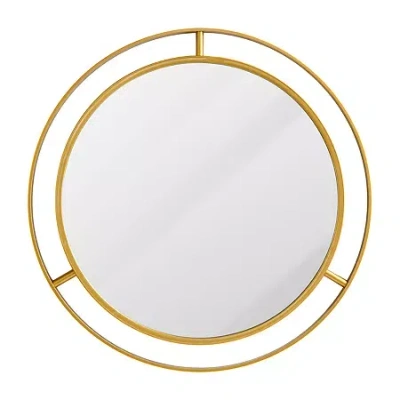 Glitzhome Deluxe Wall Mount Round Wall Mirror In White