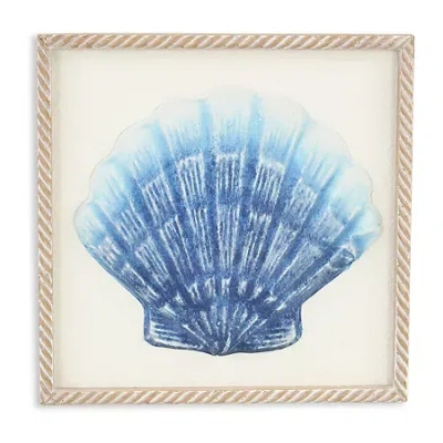 Cheungs Coralia Sea Shell Wood Wall Art In Blue