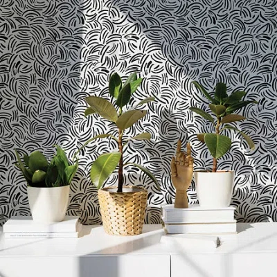 Tempaper Markings Peel & Stick Wallpaper In Black