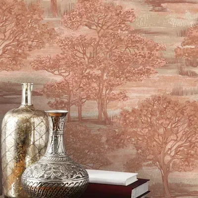 Tempaper Forest Toile Peel & Stick Wallpaper In Red