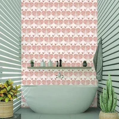 Tempaper Block Print Peel & Stick Wallpaper In Pink