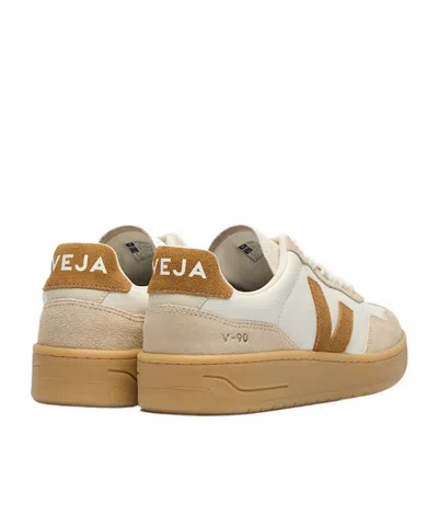 Veja V-90 Lace-up Sneakers In Neutral