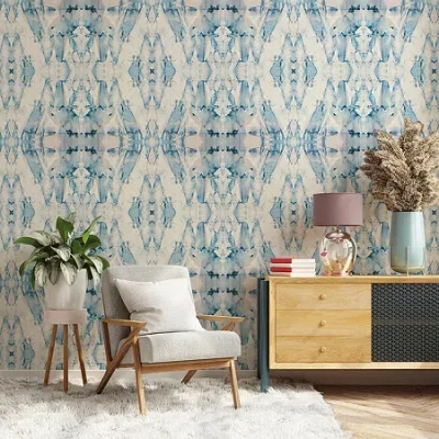 Tempaper Looking Glass Mural Wallpaper In Blue