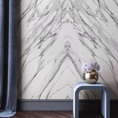 Tempaper Book-matched Marble Mural Wallpaper In Black
