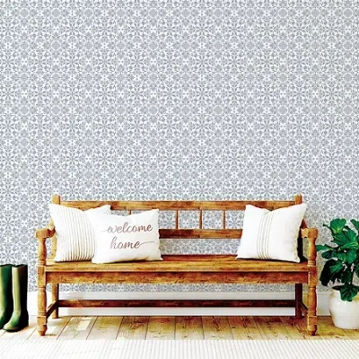 Tempaper Ornamental Tile Peel & Stick Wallpaper In Gray