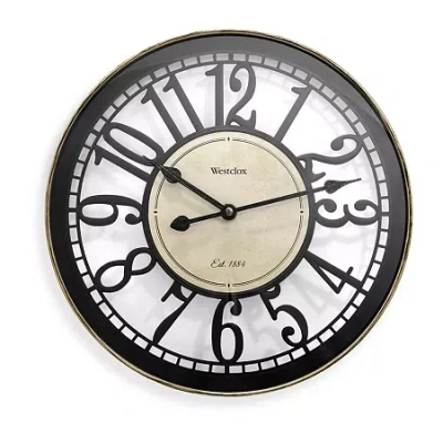 Westclox 12" Bronze Open Arabic Numeral Wall Clock In Brown