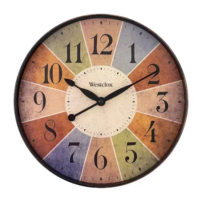 Westclox 12" Round Multi Color Analog Wall Clock In Brown