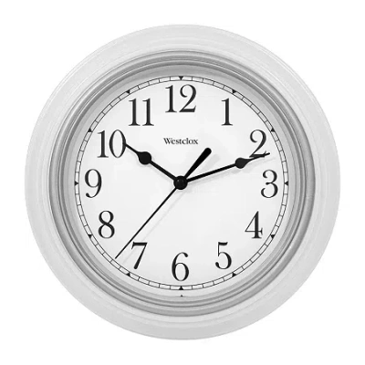 Westclox 9" White Round Wall Clock In White