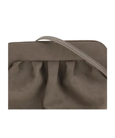 Themoirè Bios Clutch Bag In Brown