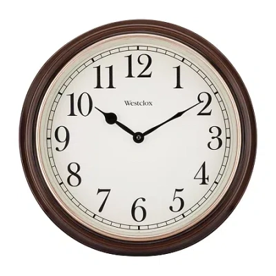 Westclox 15.5" Round Woodgrain Wall Clock In Brown