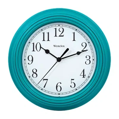Westclox 9" Teal Round Simplicity Wall Clock In Blue