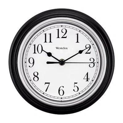 Westclox 9" Black Round Analog Wall Clock In Black