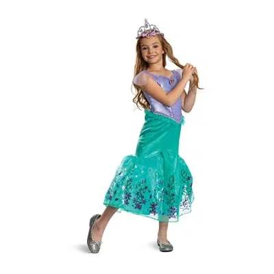 Disney Collection Halloween Ariel Costume With Tiara Girls Dress Up Costume In Green