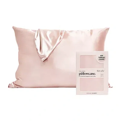 Kitsch Satin Pillowcase Face Pillow Cover In Pink