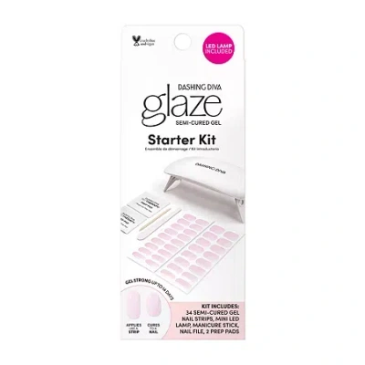 Dashing Diva Glaze Starter Kit Powder Pink Nail Appliques In Pink