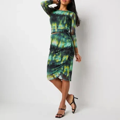 Bold Elements Womens Plus Pencil Skirt In Green