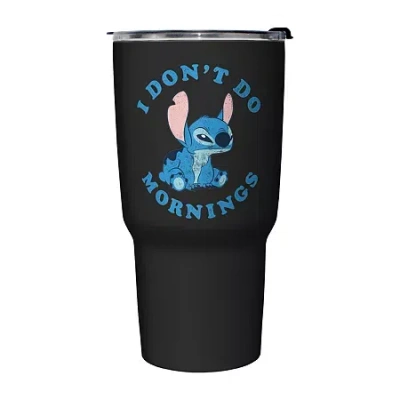 Disney Collection Stitch Mornings 27 oz Stainless Steel Travel Mug In Black