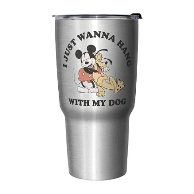 Disney Collection Mickey Dog Fill Lover 27 oz Stainless Steel Travel Mug In Silver