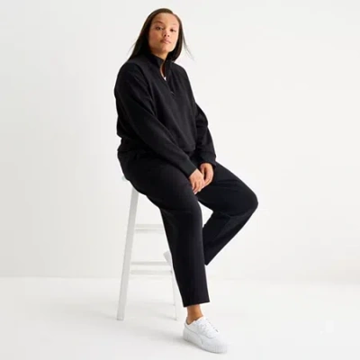 Xersion Womens Scuba Luxe Half Zip Pullover Plus In Black