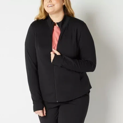 Xersion Everultra-lite Womens Plus Lightweight Softshell Jacket In Black