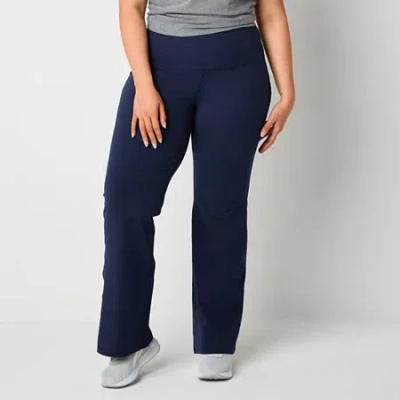 Xersion Everperform Womens High Rise Cotton Yoga Pant Plus In Blue