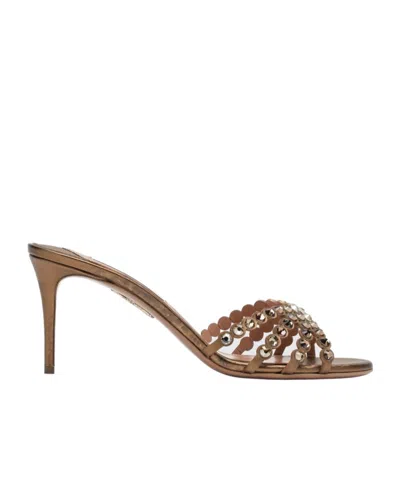 Aquazzura Open-toe High-heeled Sandals In Brown