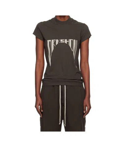 Rick Owens Drkshdw Level T Short-sleeved Crewneck T-shirt In Gray