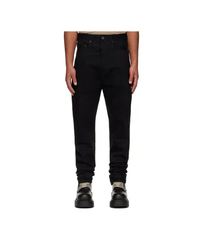 Rick Owens Drkshdw Concordians Collapse Long Jeans In Black