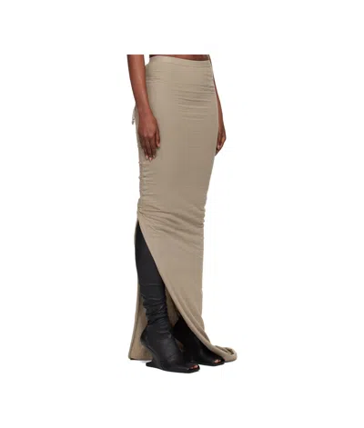 Rick Owens Drkshdw Taupe Concordians Soft Edfu Maxi Skirt In Brown