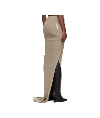 Rick Owens Drkshdw Taupe Concordians Soft Edfu Maxi Skirt In Brown