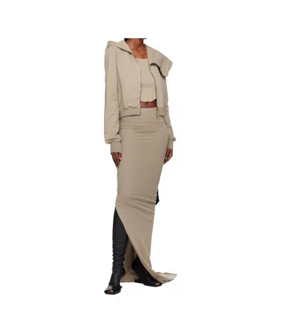 Rick Owens Drkshdw Taupe Concordians Soft Edfu Maxi Skirt In Brown