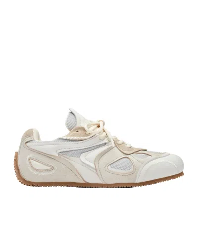 Axel Arigato Slow Runner White And Beige Sneaker With Mesh Inserts And Grooved Sole In Leather And Fabric Woman