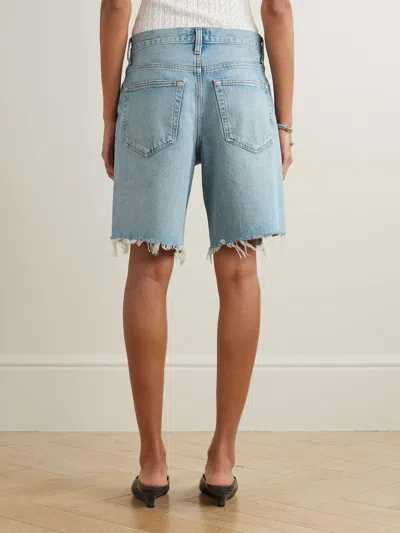 Agolde Denim Shorts With Belt Loops In Blue