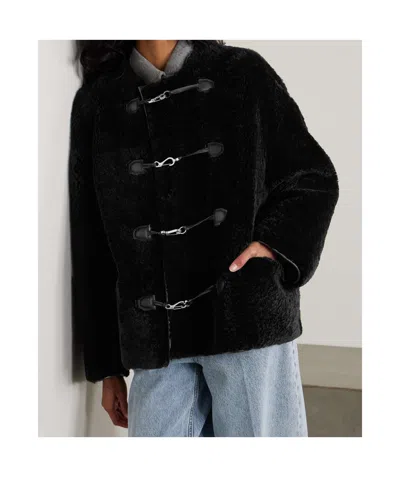 Totême Toteme Teddy Shearling Jacket In Black
