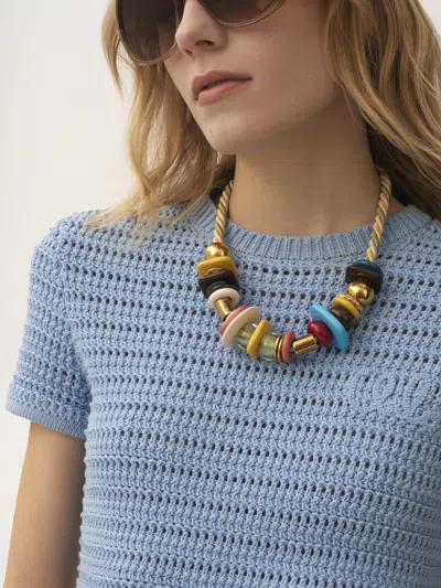 Chloé Gold-tone Beaded Necklace In Gold