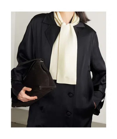 Totême Toteme Satin Tuxedo Scarf In Neutral