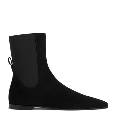 Totême Suede Chelsea Boots In Black