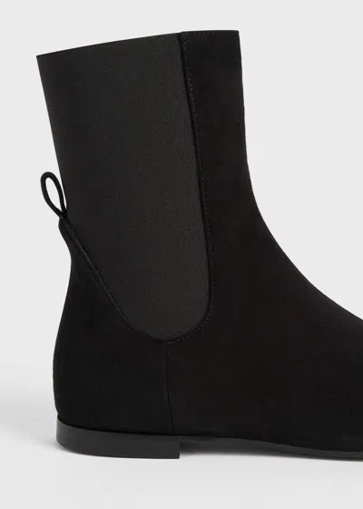 Totême Suede Chelsea Boots In Black