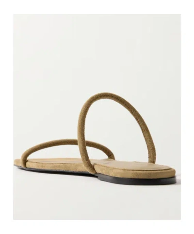 Totême Open-toed Square Toed Flat Sandals In Green